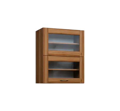 CHVVP - 6S horní skříňka, 2 výklopy, prosklená, 730x600x300, ořech světlý